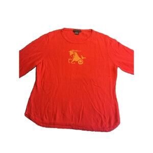 MAURICE SASSON SILK/ CASHMERE CAPRICORN SIGN LARGE Red